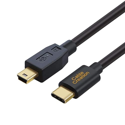 CableCreation Mini USB to USB C Cable 6.6FT USB Type C to Mini USB Cable USB Mini B Charging Cable for Hero 3+ PS3 Controller MP3 Player, Digital