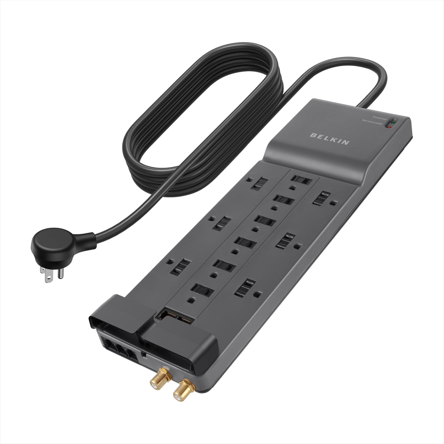 Belkin 12-Outlet Home and Office Series Surge Protector, 8ft Cord, Gray