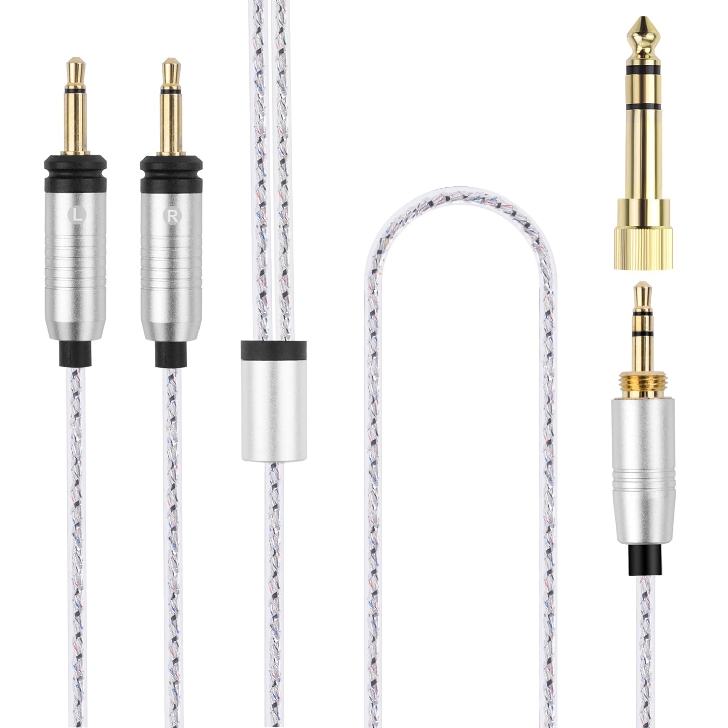 Zosvoses Focal Headphone Cable Compatible with Focal Elear, Elegia, Clear, Stellia, Celestee Headphones, Replacement Audio Cable with 6.35mm Adapter…