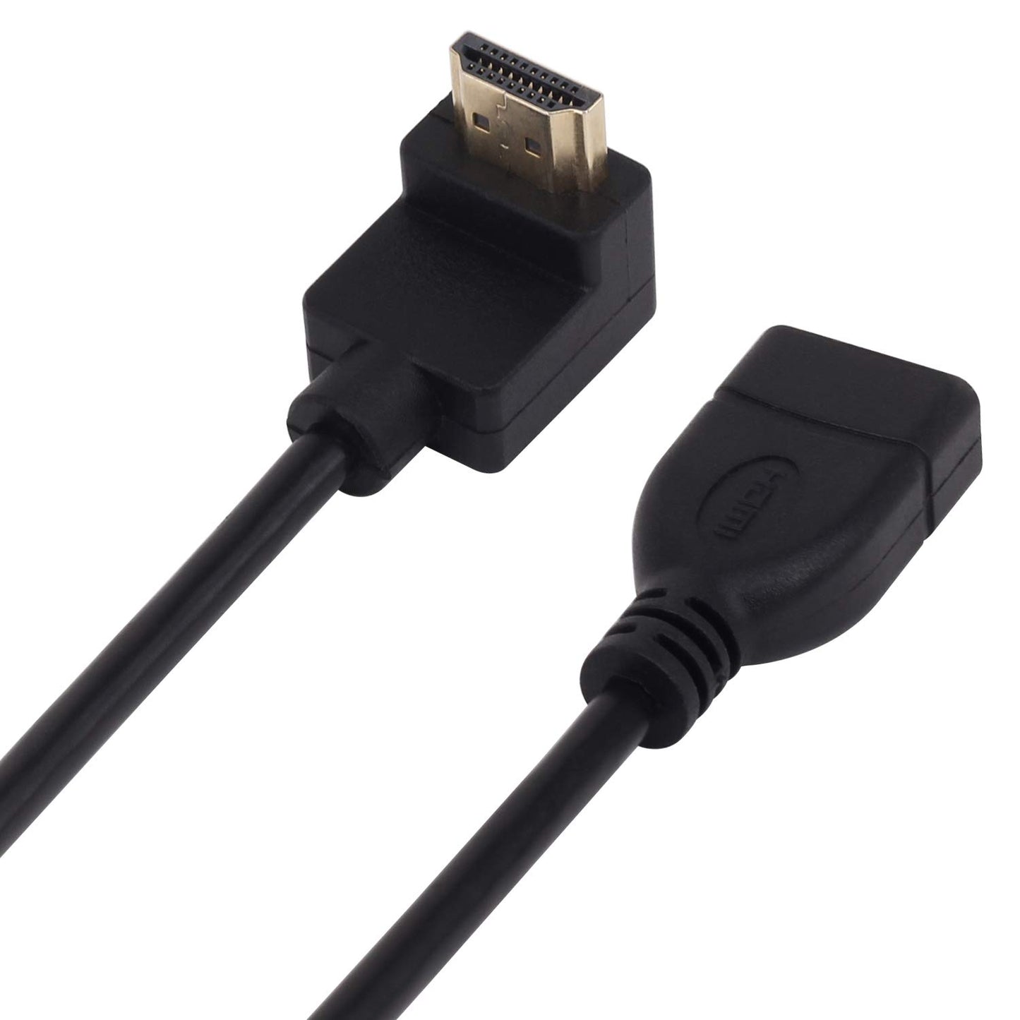 Yeworth [2 Pack 0.95FT High Speed Gold Plated HDMI Extension Adapter Cable, 90 Degree Down Angle A Male to A Female Extension Wire Cord HDMI Extender