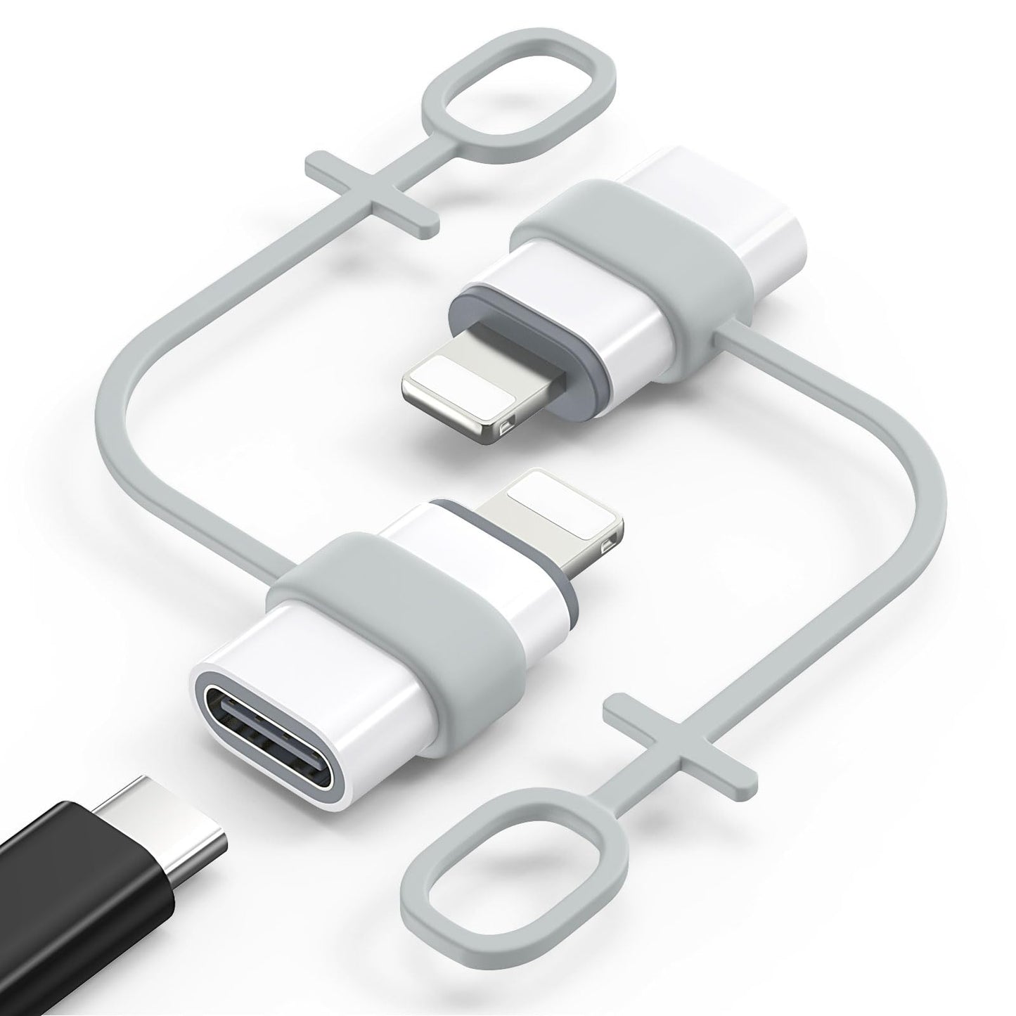 MoKo USB C to Lightning Adapter, Not for Audio/OTG, Lightning Male to USB C Female Adapter for iPhone 14/13/12/11/X Series, iPad/AirPods, Supportโฆ