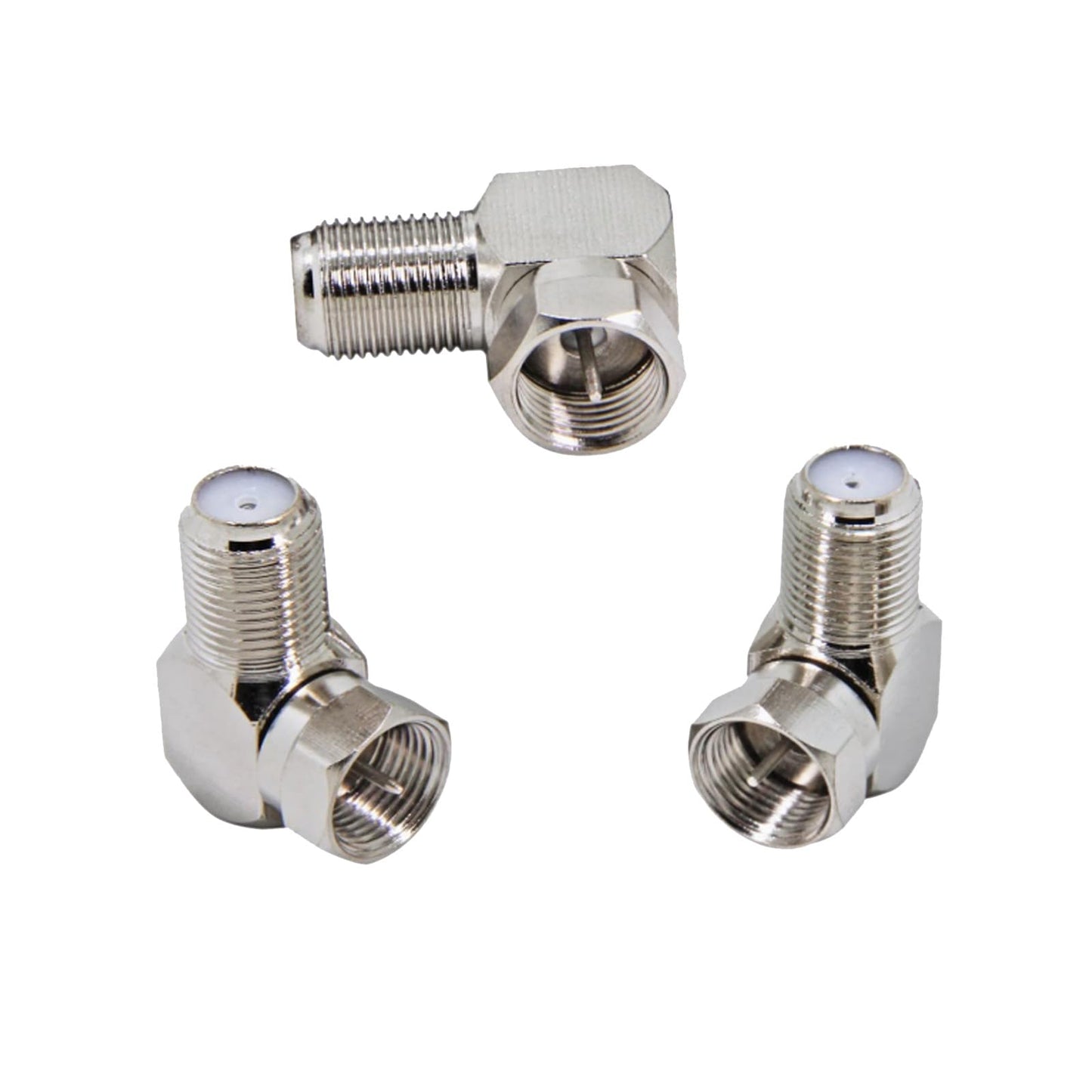 hrsyyl 90 Degree Coaxial Connector Right Angle F-Type RG6 Male to Female Coax Adapter for TV Coax Cable and Wall Plates