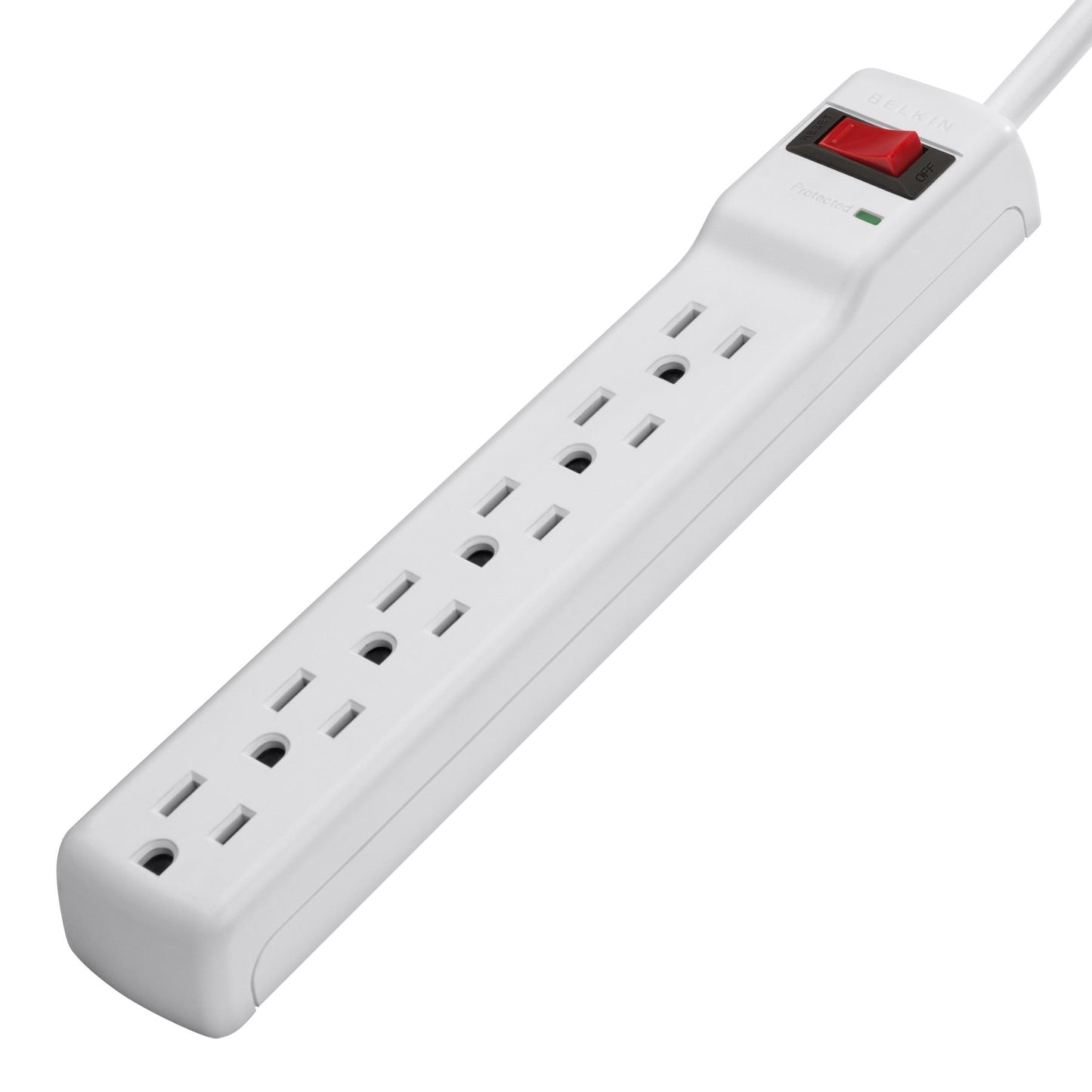 Belkin Power Strip Surge Protector - 6 AC Multiple Outlets, 2 ft Long Heavy Duty Metal Extension Cord for Home, Office, Travel, Computer Desktop
