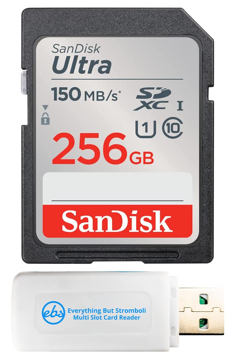 SanDisk Ultra 256GB SDXC Memory Card Works with Panasonic Mirrorless Camera Lumix DC-S5IIX and Lumix DC-S5II (SDSDUNC-256G-GN6IN) C10 Bundle with 1