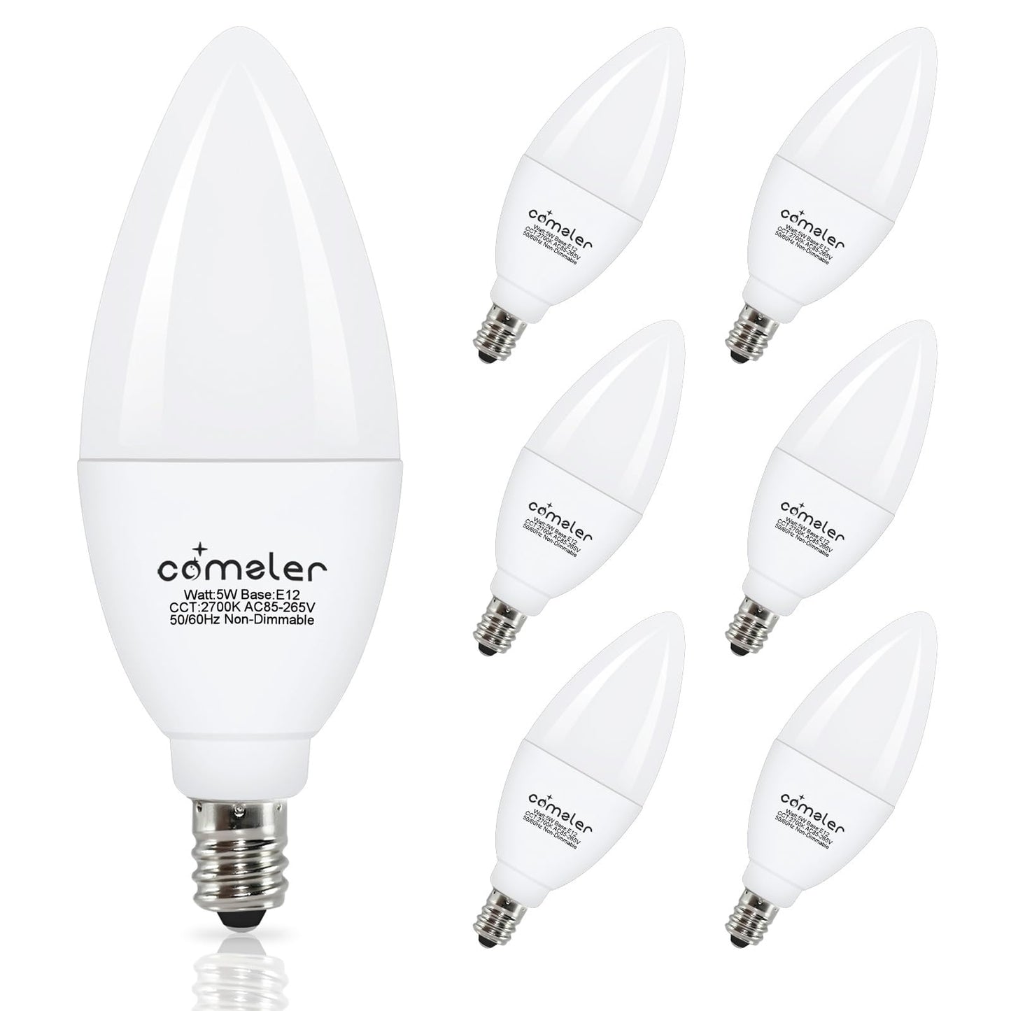 comzler E12 LED Candelabra Light Bulbs 60W Equivalent 2700K Soft White
