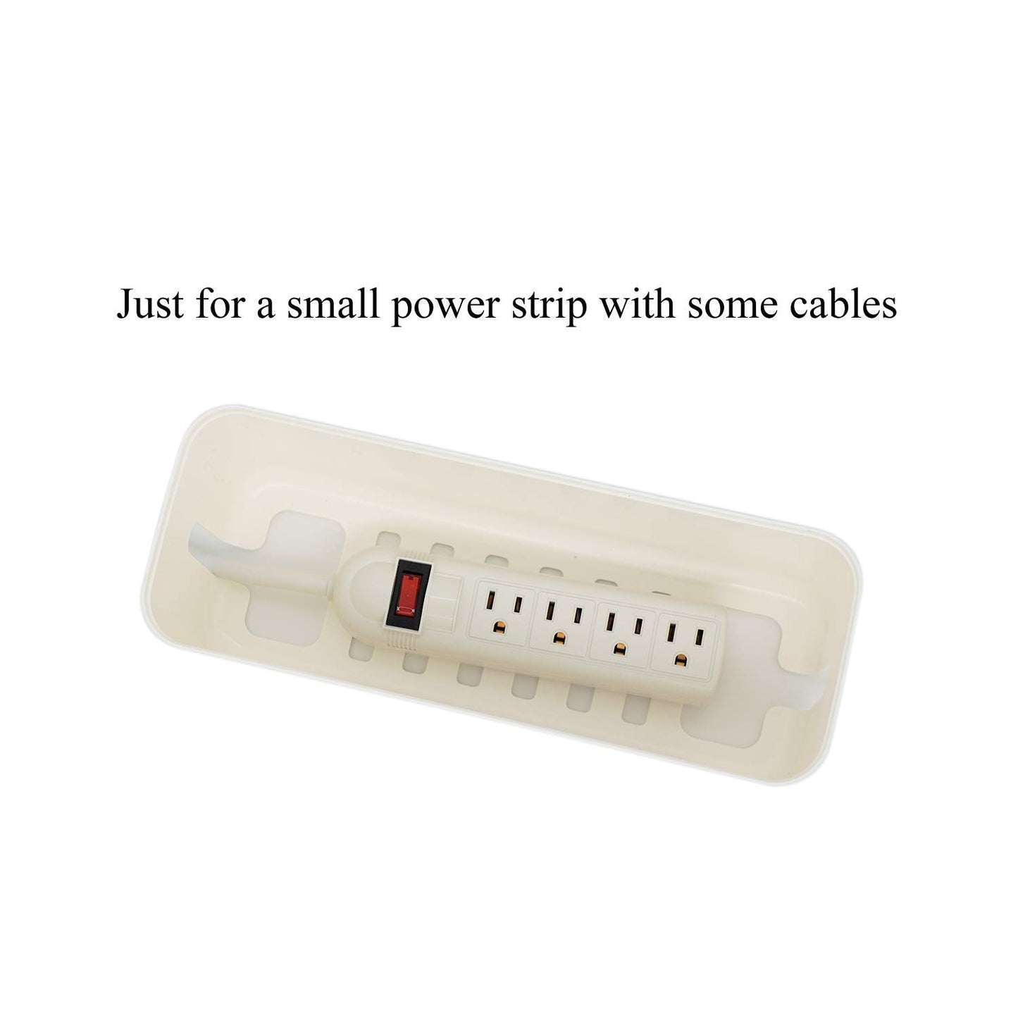 Changsuo Cable Management Box Small White, Extension Cord Organizer for Power Stripe Surge Protector Wire Management Concealer Cover Hider for Desktop