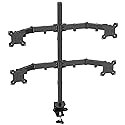 Livotica Quad Monitor Mount, Heavy Duty Adjustable 4 Monitors Desk Stand for 13"-27" Screen, Holds Up to 22lbs per Arm with C Clamp/Grommet Base