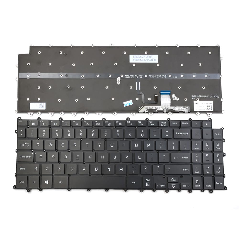 KGIGIBE Replacement Keyboard for LG Gram 16Z90P 16ZD90P 16Z90PD 16Z90PC 15Z90P 15Z90P-G 15Z90P-K 15Z90P-N 15Z90P-P Laptop US Black with Backlit
