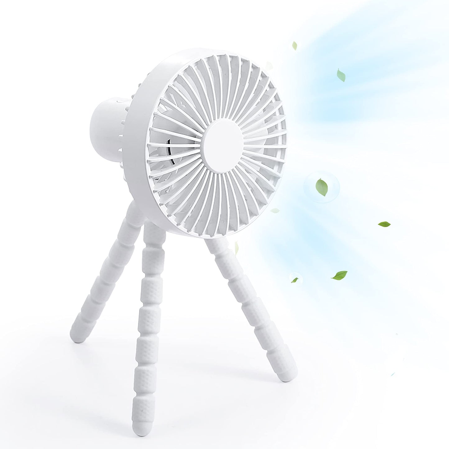 Mini Handheld Stroller Fan, Personal Portable Fan, Car Seat Fan, Desk Fan,2600mAh with Flexible Tripod Fix USB Powered Desk Fan Adjustable 3 Wind