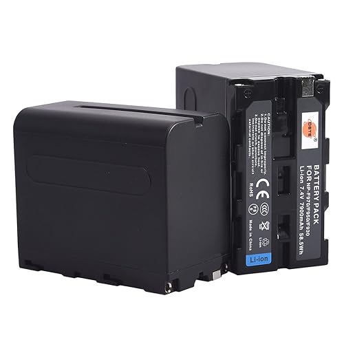 DSTE® 2X Replacement Li-ion NP-F970 NP-F950 Battery Compatible Sony DCM-M1 MVC-CD1000 HDR-FX1 DCR-VX2100E DSR-PD190P NEX-FS700RH HXR-NX3 Camera as