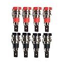 BfyBest Black and Red 4mm Banana Jack Socket Female Adapter Panel Mount Binding Post for 4mm Banana Plug Connectors(8Pcs)