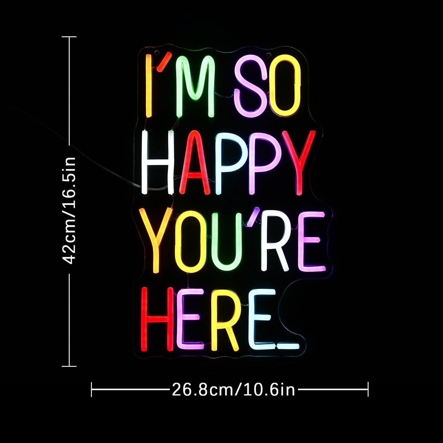 LULANMP I'm So Happy You're Here Neon Sign Letter Neon Lights up Signs Dimmable Positive Affirmation LED Light for Kids Room Welcome Signs