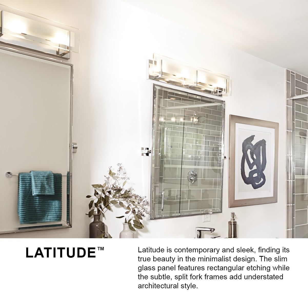 Hinkley Latitude One Light 60W G9 Bathroom Vanity Fixture, Chrome