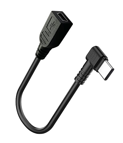 Plozoe Mini USB Female to Type C Male Cable,USB-C Male to Mini U SB Female Adapter Converter for Mini Dash Cam Hardwire Kit and More Mini USB