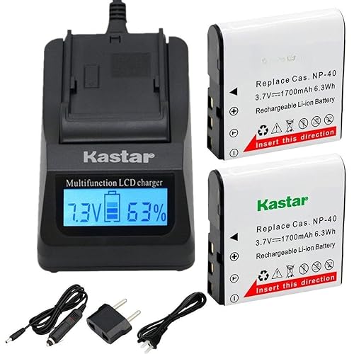 Kastar Ultra Fast Charger(2X faster) Kit and CNP-40 Battery (3-Pack) for Kodak LB-060 AZ521 AZ361 AZ501 AZ522 AZ362 AZ526, HP D3500 SKL-60 V5060H