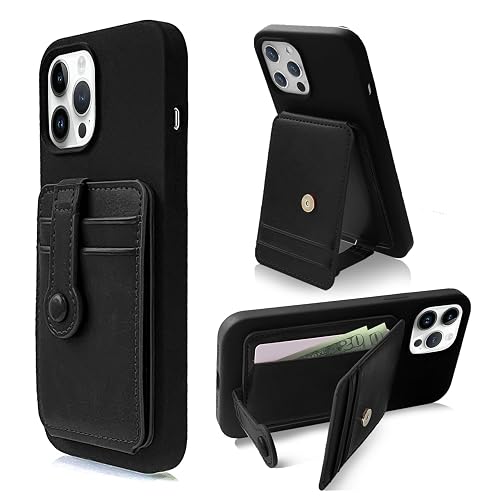 M-Plateau Phone Wallet Stick On, Card Holder With Elastic Magnetic Closure, Slim Phone Card Holder With Adhesive Compatible with iPhone 14 Case