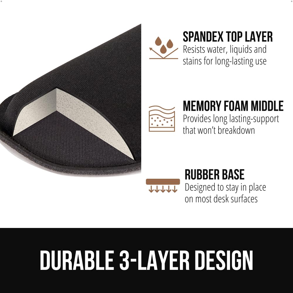 GORILLA GRIP Silky Memory Foam Keyboard Wrist Rest for Computer and Mouse, Ergonomic Typing Support Pad, Desk Office Supplies, Gaming Accessories