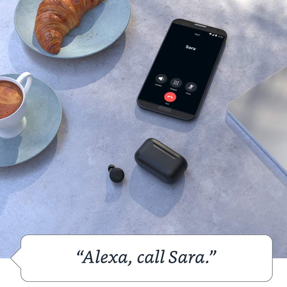 Amazon Echo Buds with Active Noise Cancellation (newest model), Wired charging case, Glacier White