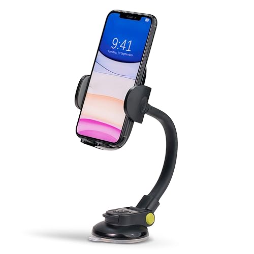 PureGear Cradle Car Phone Mount, Multi-Function Cell Phone Mount, Dashboard Car Phone Holder, Suction Cup Car Phone Holder for iPhone