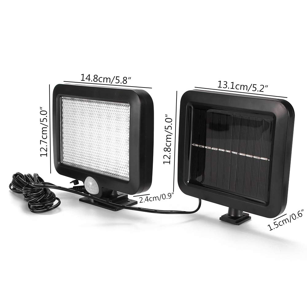 AOZBZ Solar Power Wall Light, Outdoor Motion Sensor Light 56 LEDs Securtiy Night Light Separable Solar Panel Light for Patio Yard Deck Garage Driveway