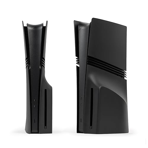 Glistco Black Plates Replacement Shell Compatible with PS5 Pro - Cover Plates for PS5 Pro Disc Edition (Matte Black)