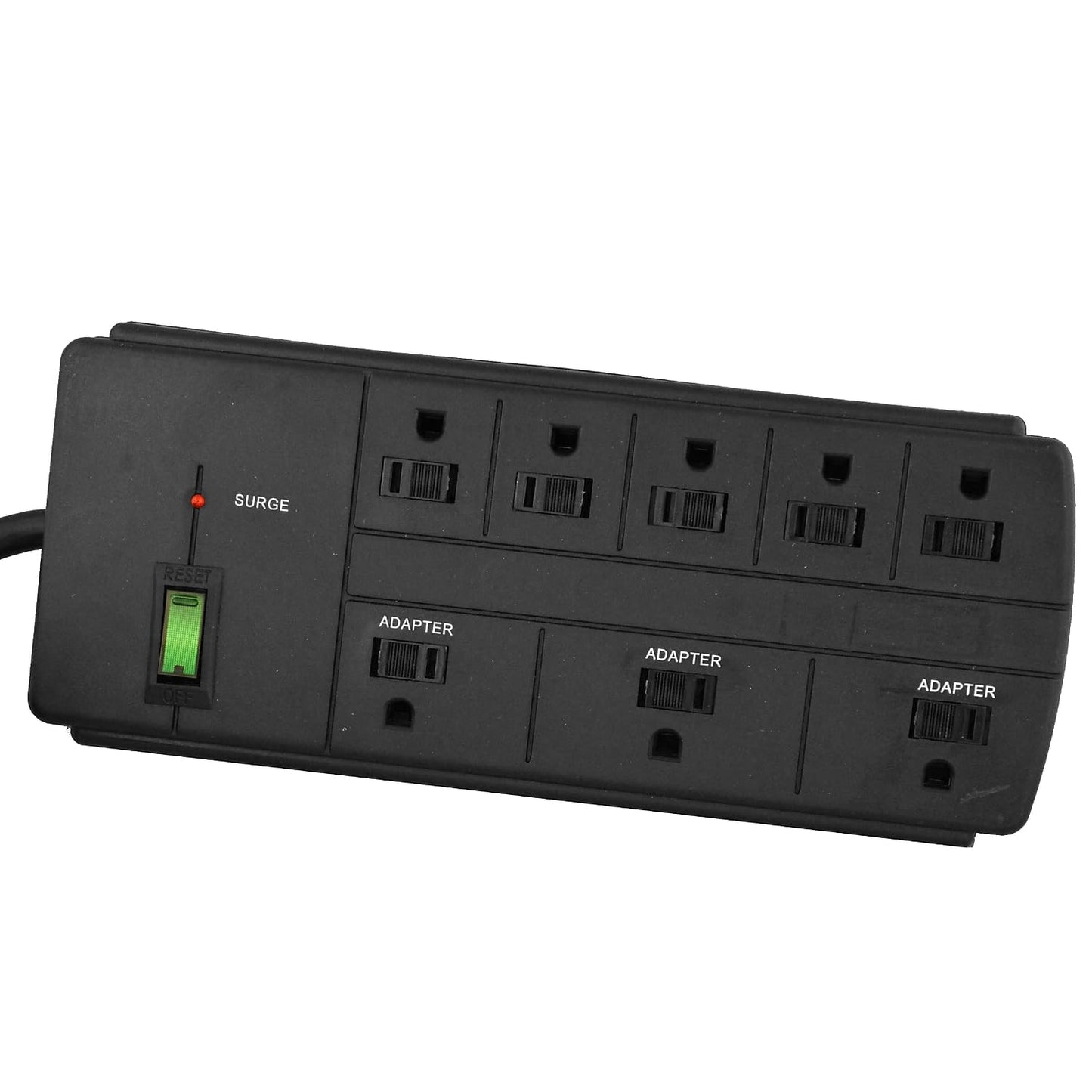 Power by GoGreen 8 Outlet Surge Protector, 6' Cord, Black (GG-18316BK)