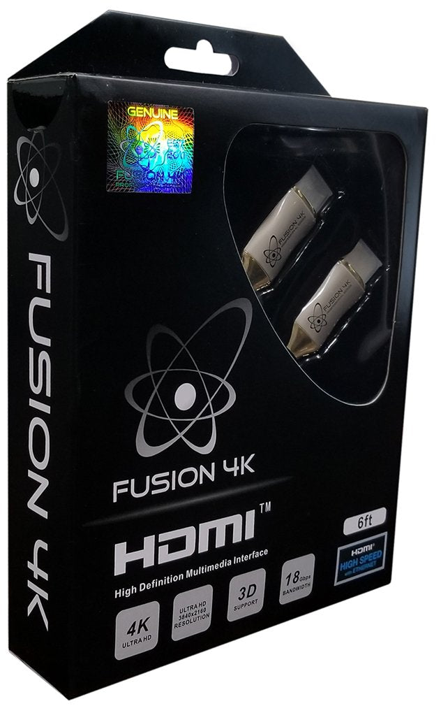 Fusion4k High Speed 4K HDMI Cable (4K @ 60Hz) - Professional Series (6 Feet)