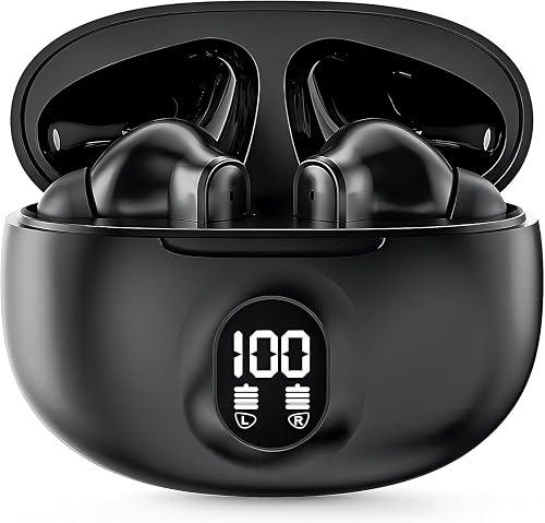 DCBCODGAL Wireless Earbuds, Bluetooth Headphones 30H Playtime Ear Buds with LED Power Display, IPX7 Waterproof Bluetooth 5.3 Earphones in-Ear Earbuds