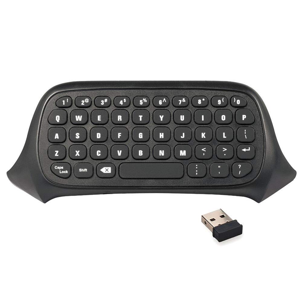 OSTENT 2.4G Wireless Chat Gamepad Keyboard with Headset Audio for Microsoft Xbox One/S/X Controller Color Black