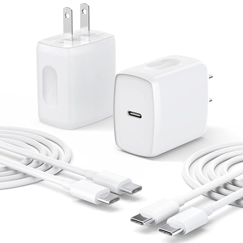 USB C Charger Type C Fast Charging 2 Pack 25W Chargers Block with 2 Pack 6FT USB C to C Cable for iPhone 17 Pro/Pro Max/Air/16 15 Pro/Pro