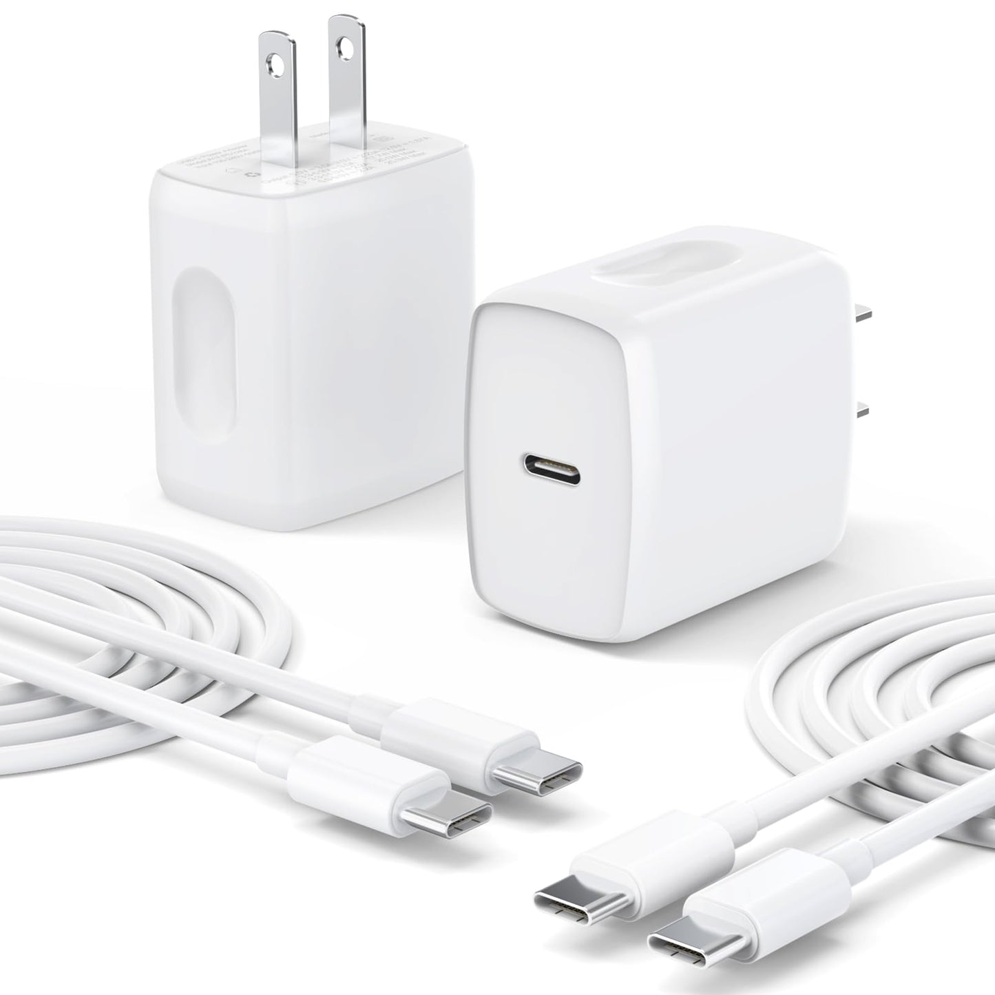 USB C Charger Type C Fast Charging 2 Pack 25W Chargers Block with 2 Pack 6FT USB C to C Cable for iPhone 17 Pro/Pro Max/Air/16 15 Pro/Pro