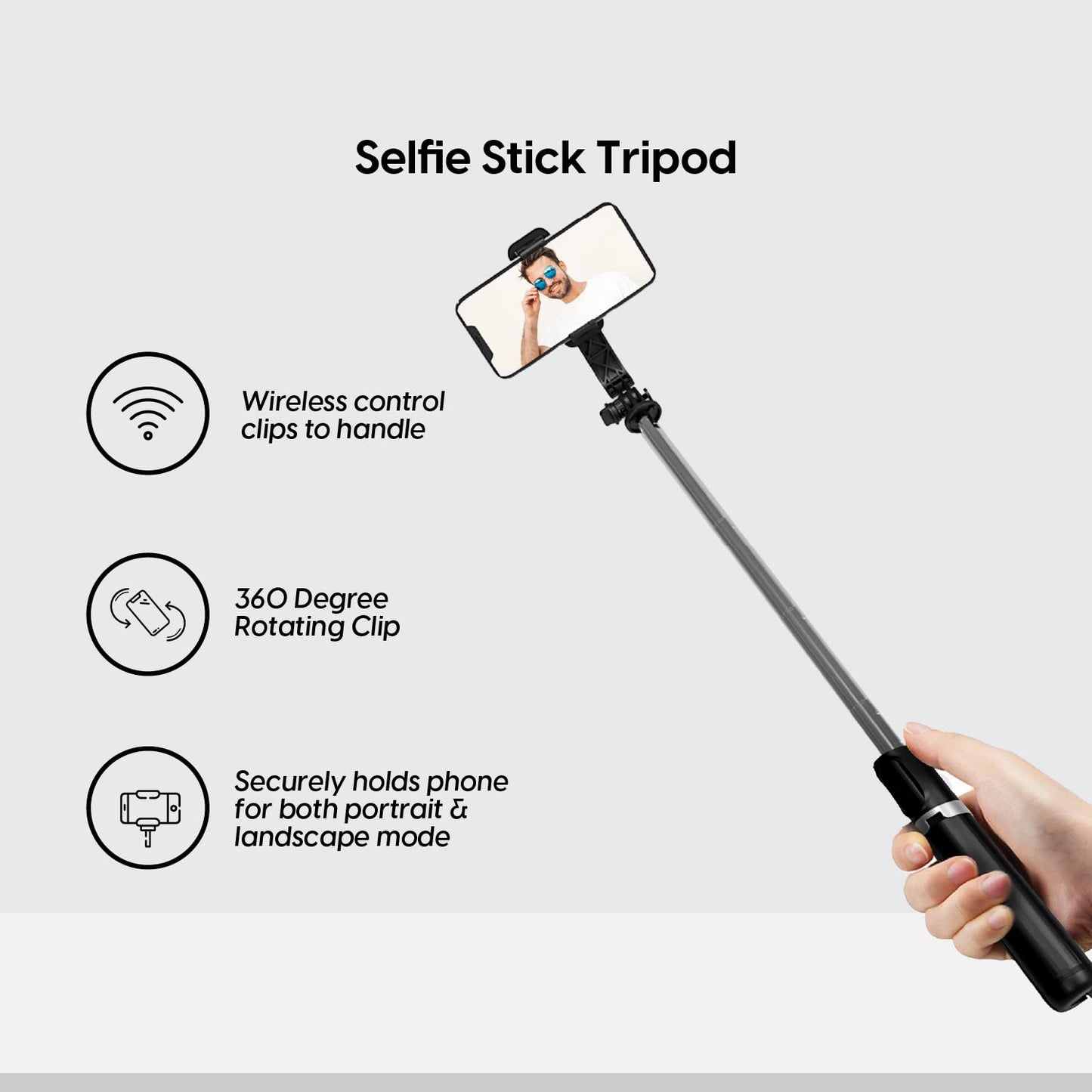 TalkWorks Selfie Stick, Remote & Tripod Set Compatible w/iPhone 15/15 Pro/15 Pro Max, 14/14 Plus/14 Pro/14 Pro Max, 13/13 Mini/Pro/Max for Streaming