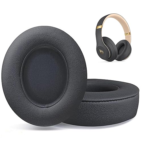 Replacement Ear Pads for Beats Studio 2 & Studio 3 Wired & Wireless Headphones Cushions withSoft Protein Leather, Noise Isolation Memory Foam(Titanium