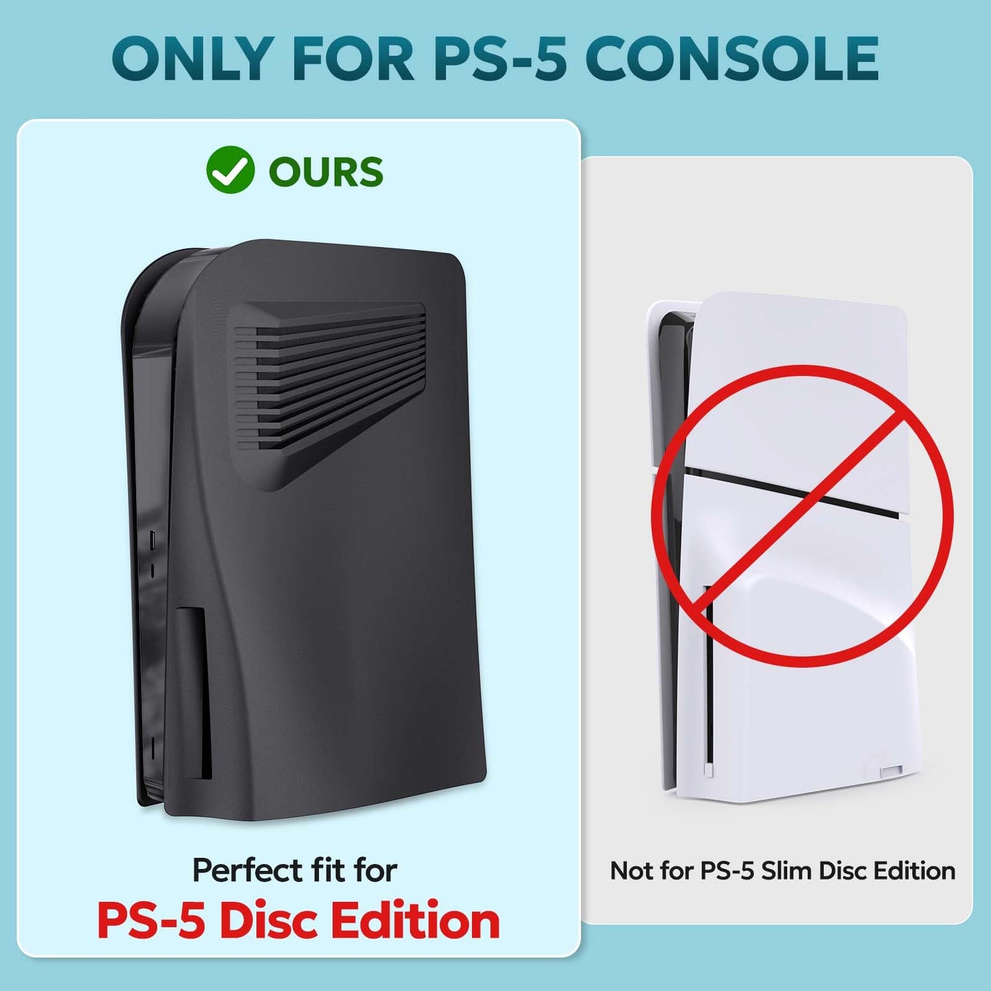 innoAura P5 Plates Cover Faceplates for 2020 Model P5 Disc Edition, Enhanced Cooling Vents & Dust Filter, Anti-Scratch Protective Case with Heat