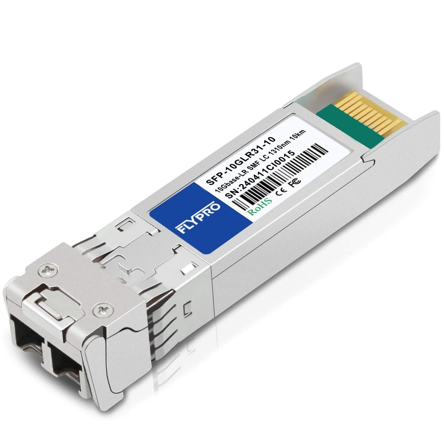 FLYPROFiber- 10GBase-LR SFP+ Transceiver, 10G Single Mode SFP+ to LC Optic Module, Cisco SFP-10G-LR, Ubiquiti UniFi UF-SM-10G, Meraki MA-SFP-10GB-LR