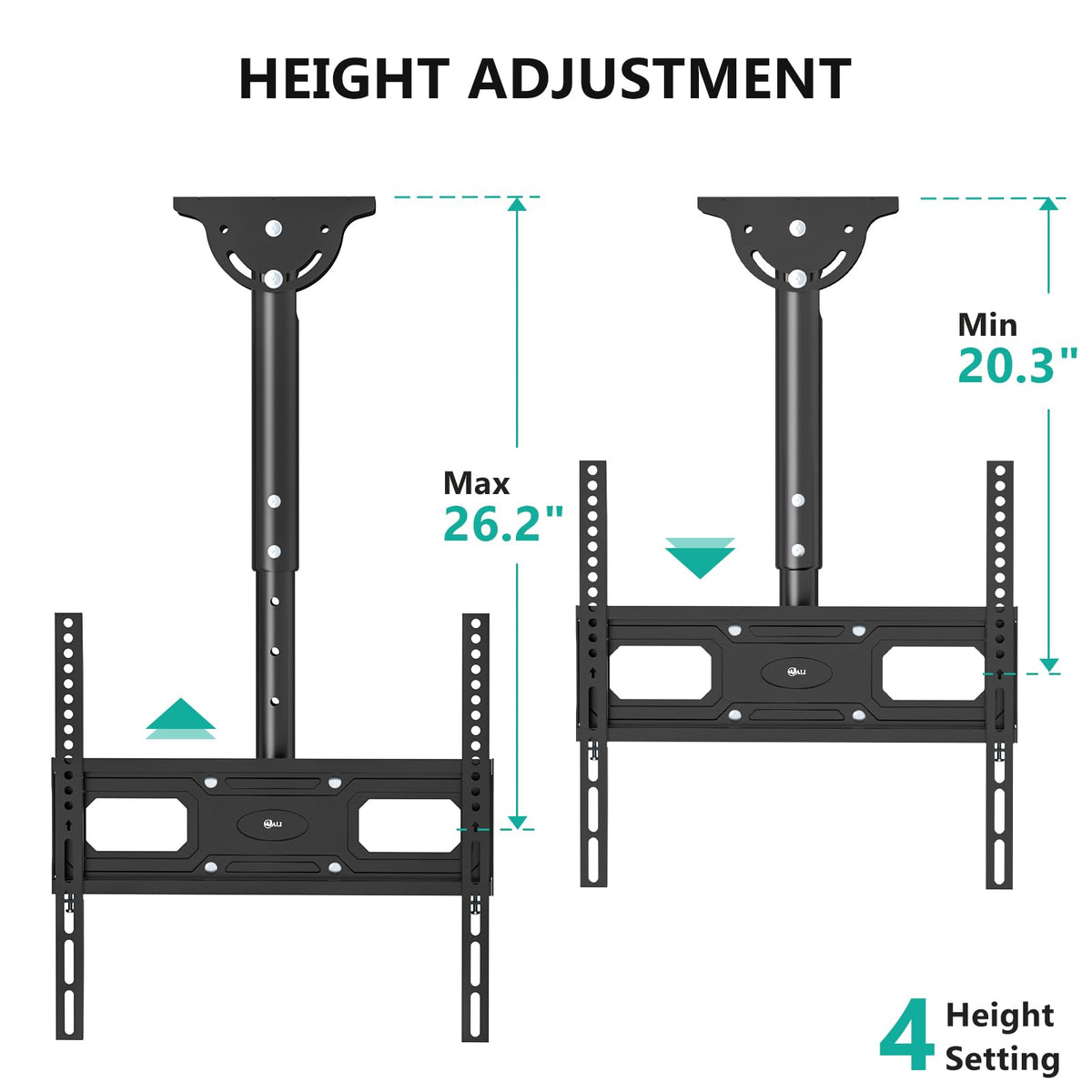 WALI Ceiling TV Mount for Most 26-65 inch LCD LED OLED 4K TVs, up to 99 lbs