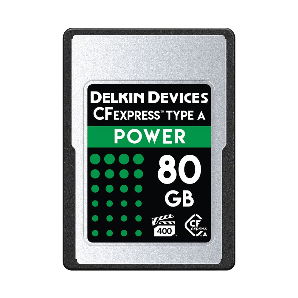 Delkin Devices 80GB Power CFexpress Type A VPG-400 Memory Card - DCFXAPWR80, Silver
