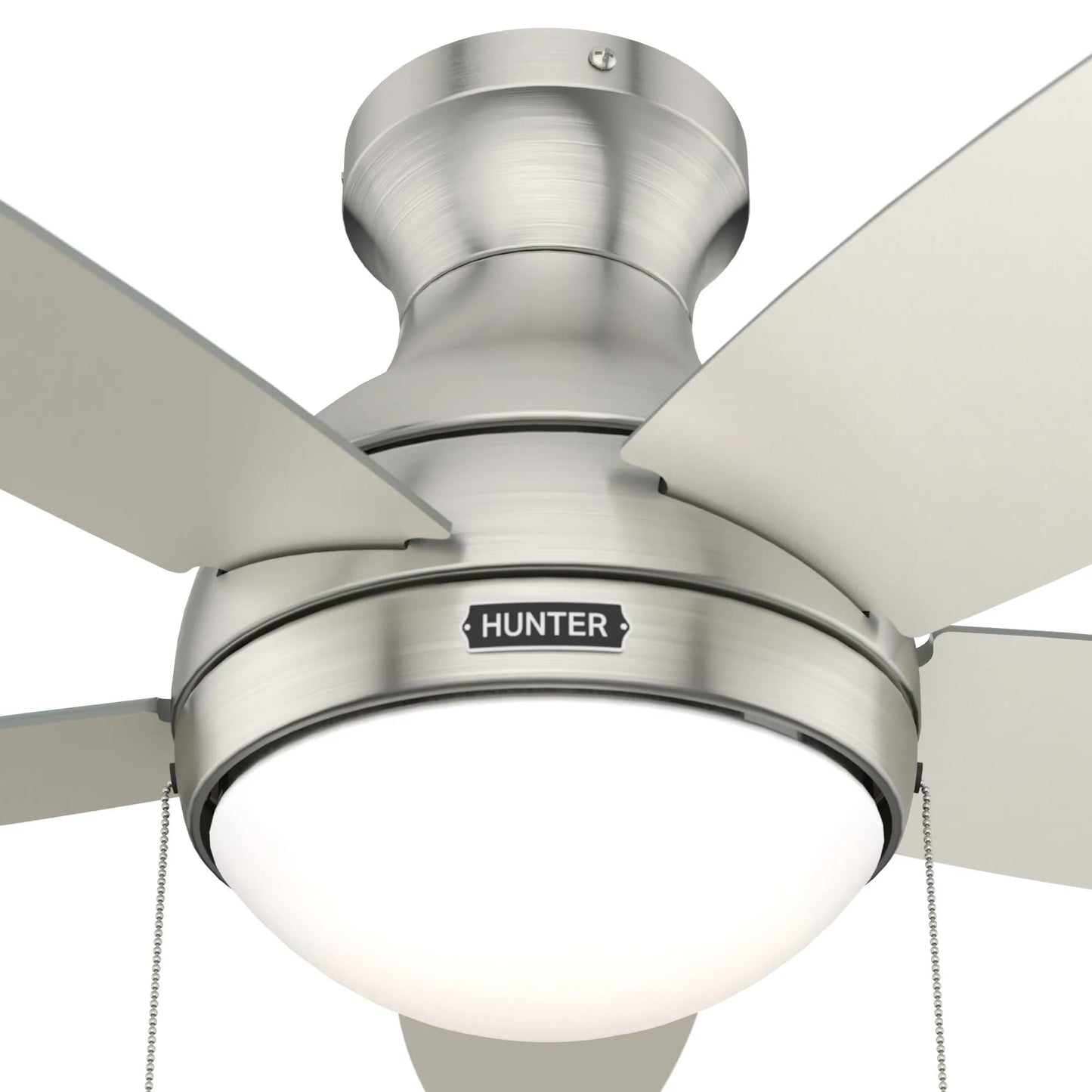 Hunter Fan 44 inch Low Profile Indoor Ceiling Fan with Lights and Pull Chain for Bedroom, Living Room/Family Room, Dining Room, Kitchen, Office