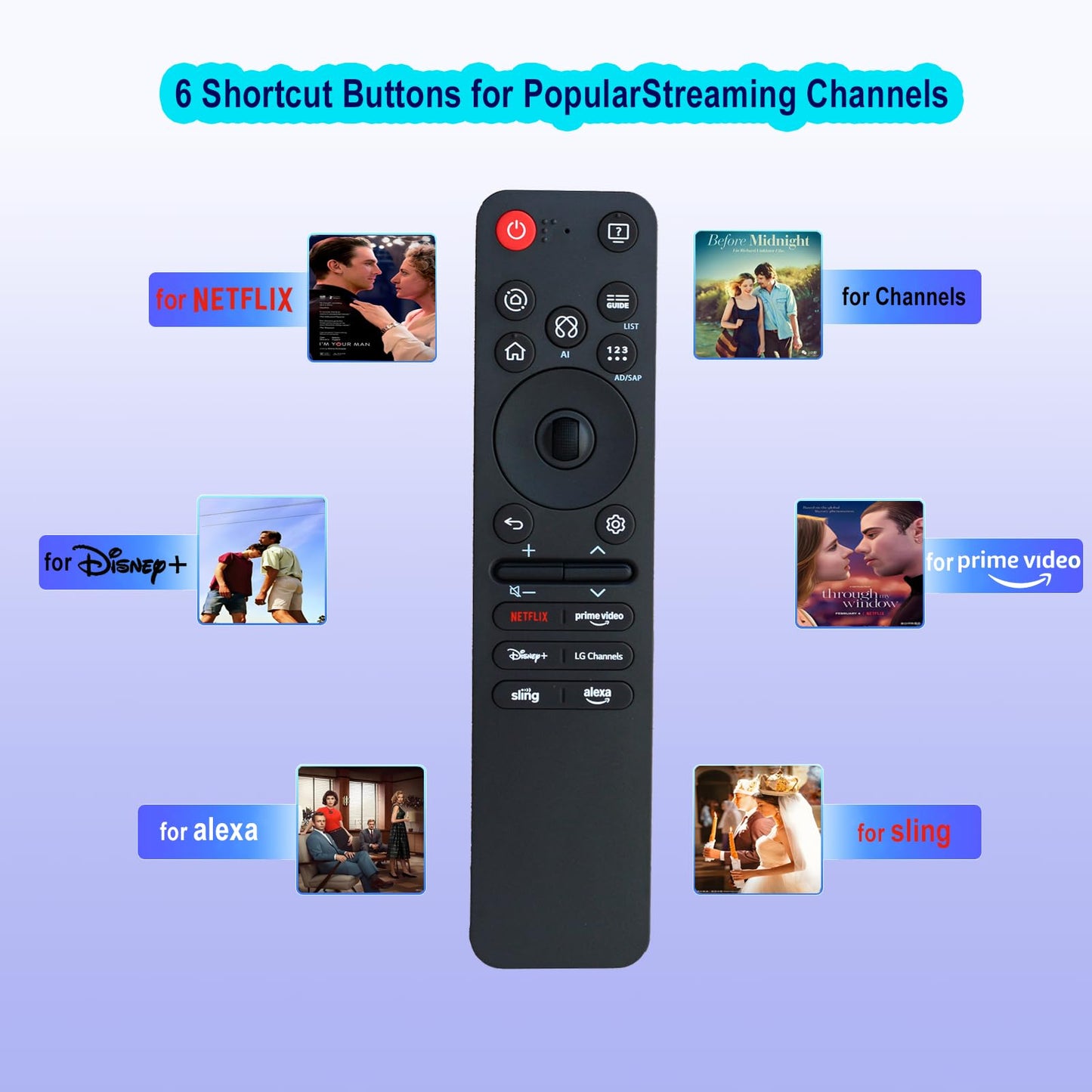 New Voice Remote Replacement for LG MR25GA Magic Remote Control, Compatible with LG Smart TV OLED C5/B5/G5 Series, QNED 92A/ 85A/80A/ UA77 Series