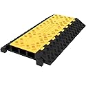VEVOR 3-Channel Rubber Cable Protector Ramps Heavy Duty 44000Lbs Load Capacity Cable Wire Floor Cord Cover Ramp Speed Bump Driveway Hose Cable Ramp