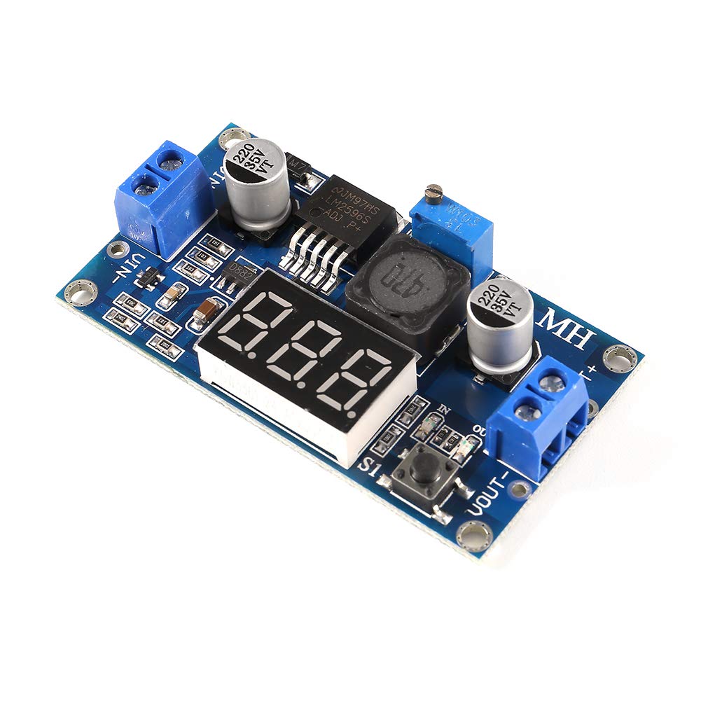 2 Pcs LM2596s DC Buck Converter, MELIFE Adjustable DC to DC Step-down Voltage Regulator Power Module 36V 24V 12V to 5V 2A Voltage Stabilizer with LED…