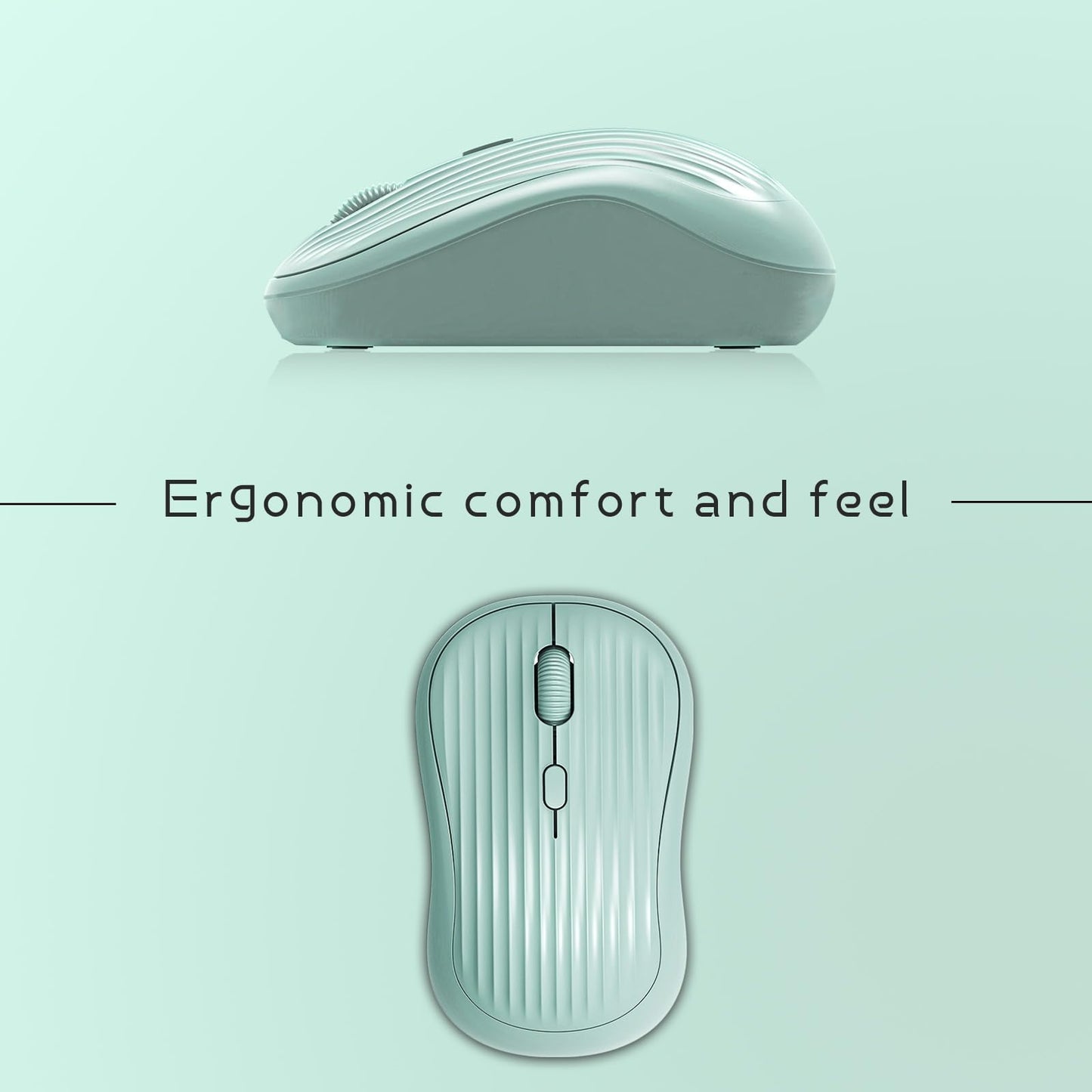 ONE-UP Wireless Mouse, 2.4G + BT, Rechargeable Battery, 4-Key, DPI: 800/1200/1600, Silent, Type-C, USB Nano Receiver, Ergonomic, Portable, for Laptop