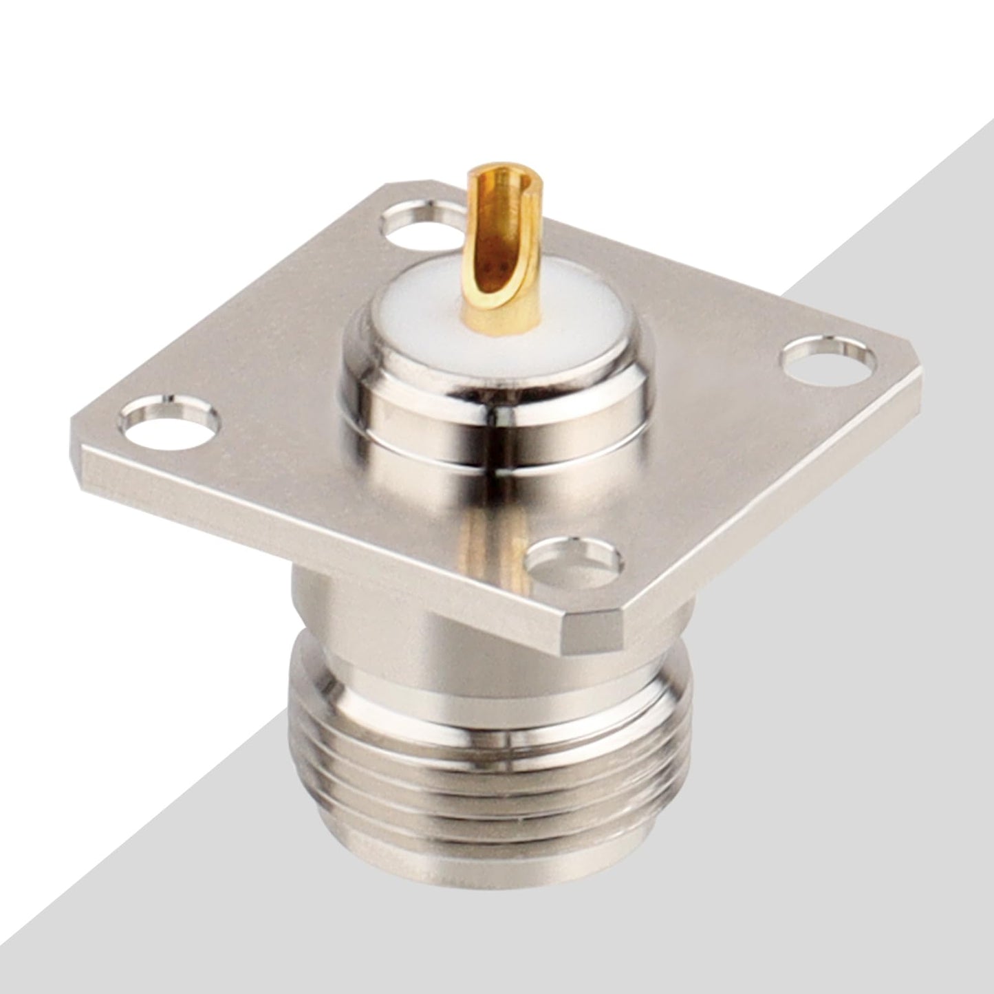MOOKEERF 3 Pack N Female Connectors N-Type Female Jack 4 Hole Panel Mount Solder Connector N Female Jack Coax Adapter Chassis Mount