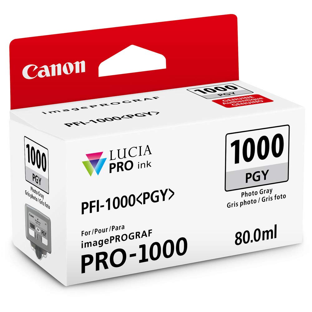 Canon PFI-1000 Genuine Photo Gray Ink Tank, Compatible with ImagePROGRAF PRO-1000 Printers