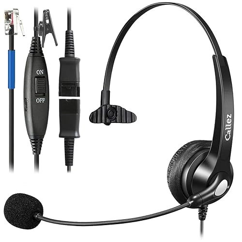 Callez Cisco Phone Headset with Mic Noise Cancelling, RJ9 Office Telephone Headset with Quick Disconnect Cord Compatible with Cisco IP Phone 7940 7942
