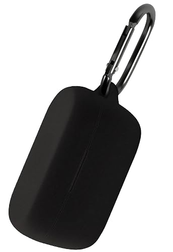 Geiomoo Silicone Case Compatible with Jabra Evolve2 Buds, Protective Cover with Carabiner (Black)
