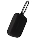 Geiomoo Silicone Case Compatible with Jabra Evolve2 Buds, Protective Cover with Carabiner (Black)