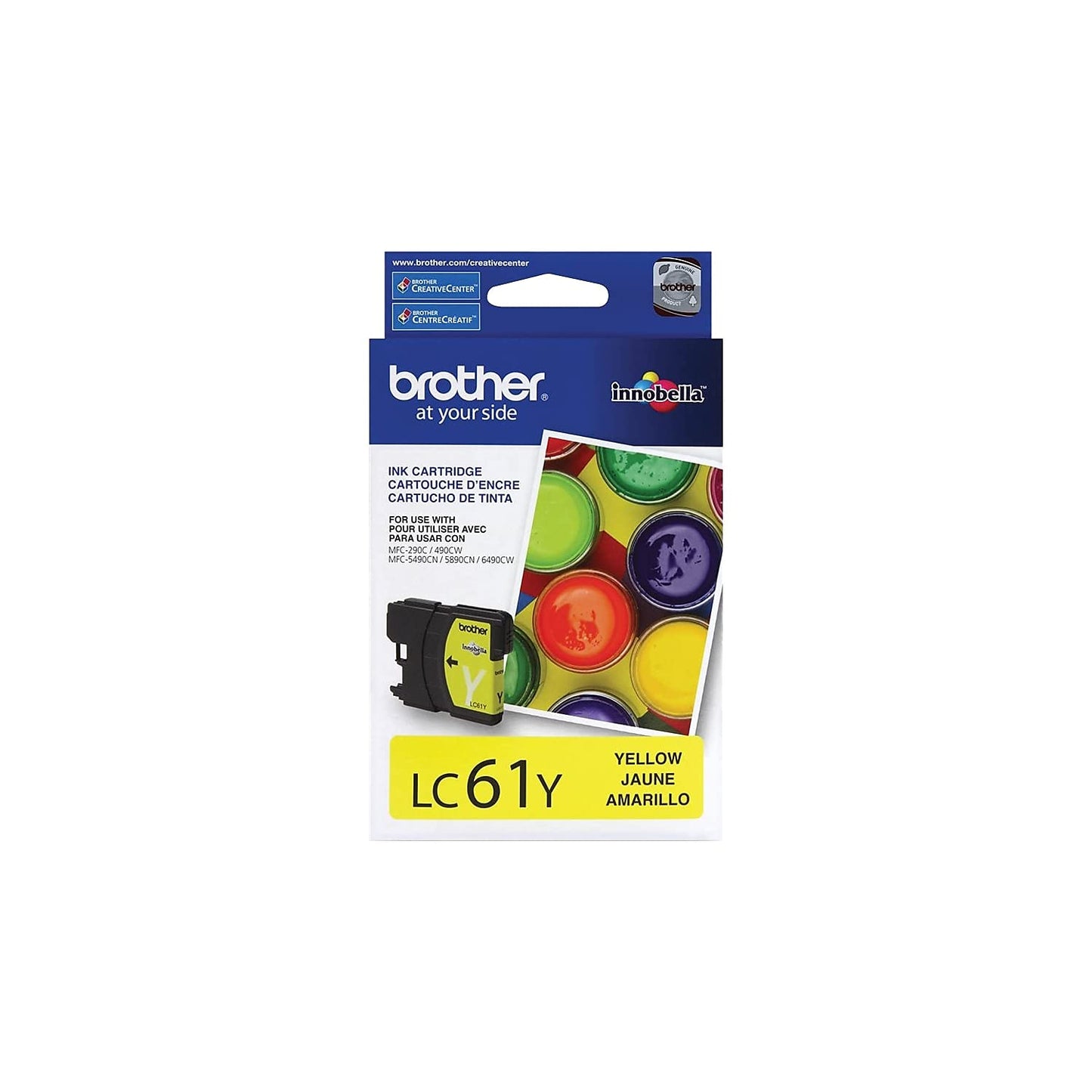 Brother LC61Y -Ink Cartridge, 325 Page-Yield, Yellow