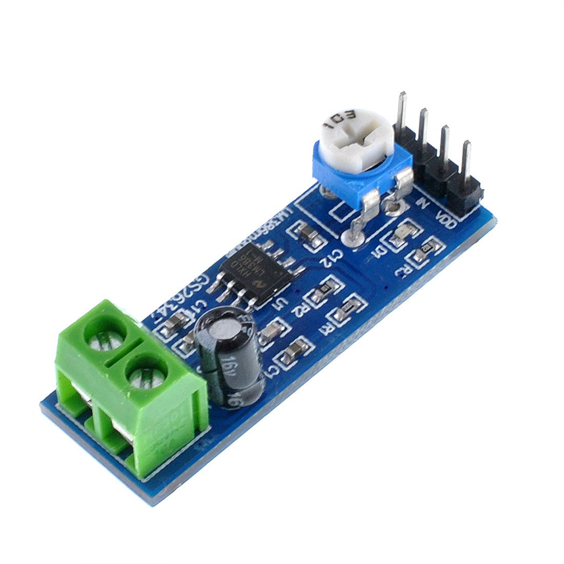 Ganasome 2Pcs LM386 Audio Amplifier Module, 200x Gain Adjustable, 5V-12V DC, for Arduino Projects