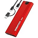 Red M.2 NVMe SATA SSD Enclosure Adapter Tool-Free, 10Gbps USB 3.2 Gen 2 USB C External, M.2 NVMe SATA to USB Reader, Support UASP Trim for M and B+M